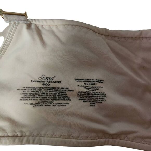 Soma Embraceable Full Coverage Nude Underwire Bra Size 40DD - Picture 5 of 6